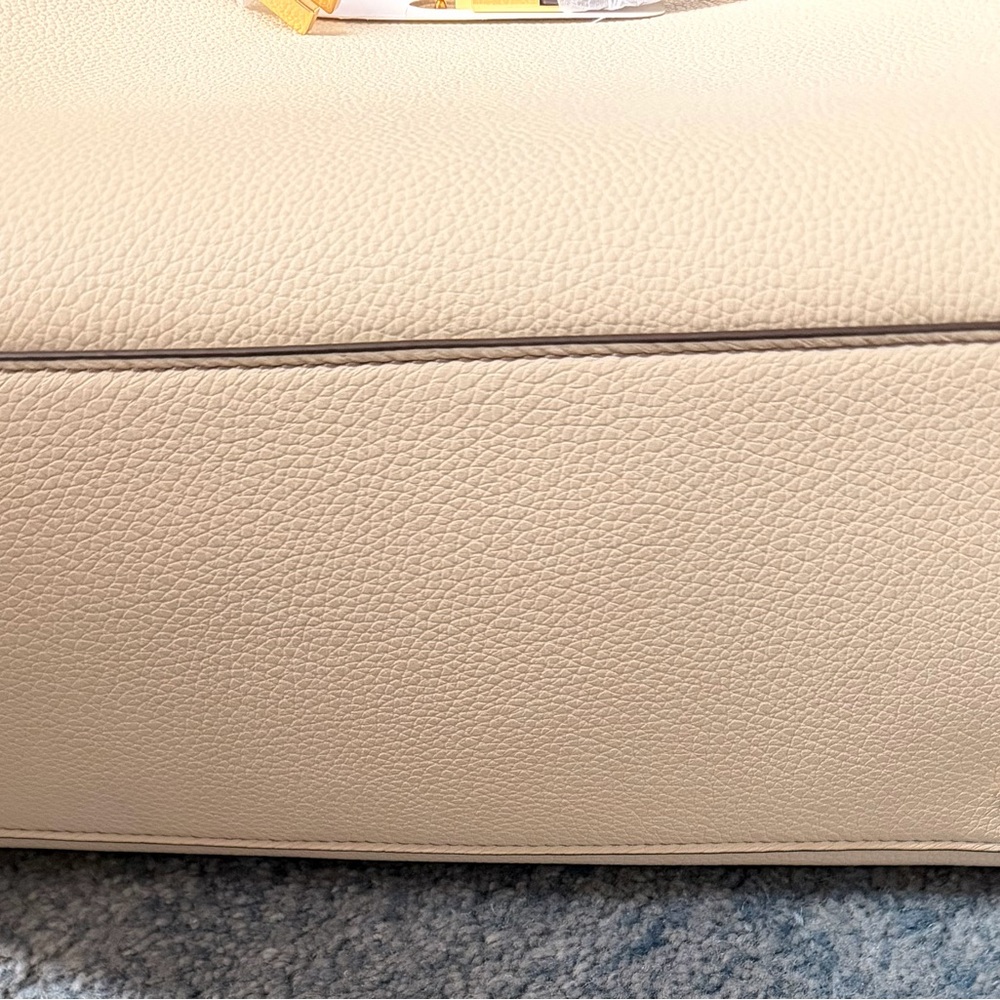 Tory Burch Cream and Tan Structured Satchel with Gold Hardware - Picture 16 of 16